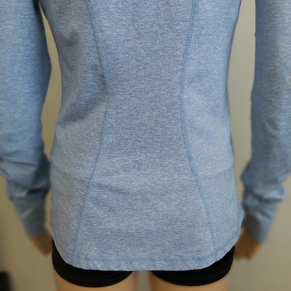 One Tooth light blue zip up sweatshirt after workout running - Picture 8 of 13